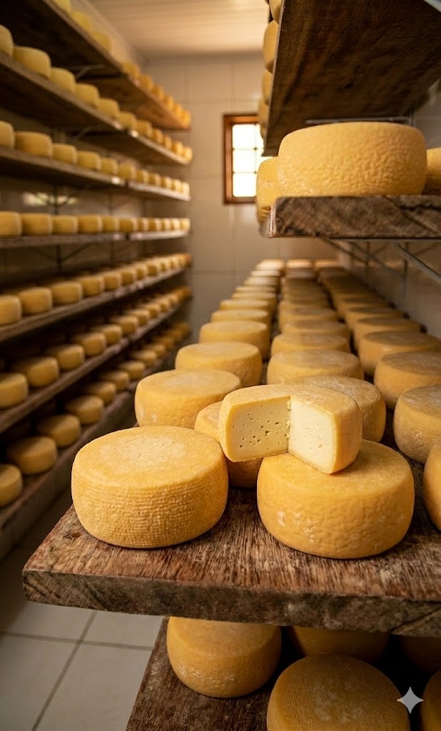 Câmara de envelhecimento do Sítio Santos 🧀 Onde a tradição se transforma em sabor!
